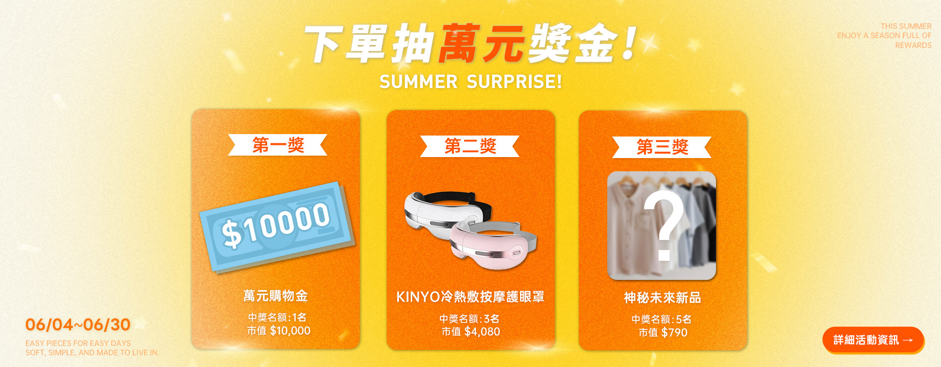 下單抽萬元獎金