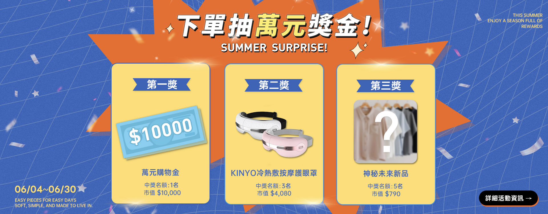 下單抽萬元獎金