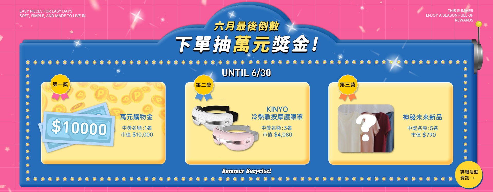 下單抽萬元獎金