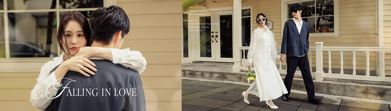 秋日微風下的輕婚紗故事