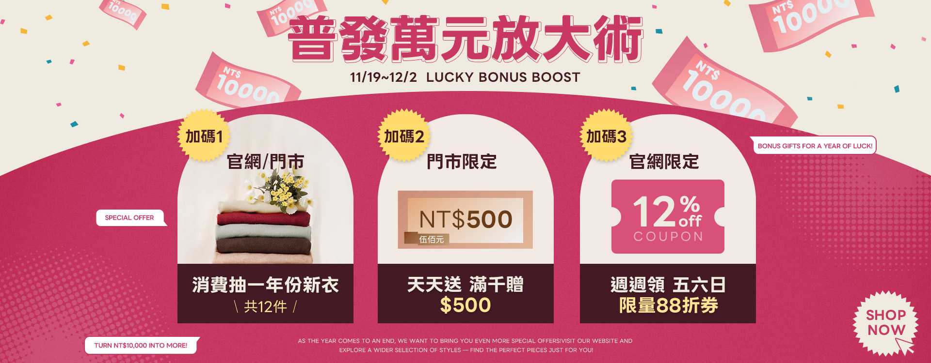 普發萬元放大術